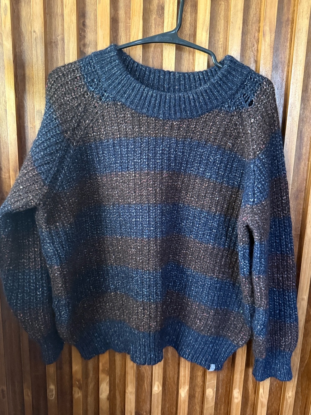 The Tiny Big Sister Crew Ribbed Striped Cotton Blend Sweater. 38/ M US **read**